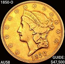 1850-O $20 Gold Double Eagle CHOICE AU