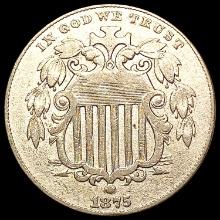 1875 Shield Nickel CLOSELY UNCIRCULATED