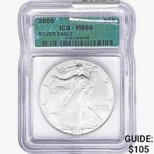 2000 Silver Eagle ICG MS69