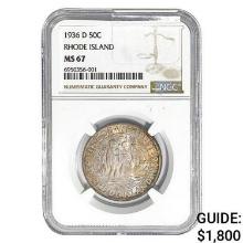 1936-D Rhode Island Half Dollar NGC MS67