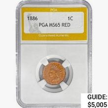 1886 Indian Head Cent PGA MS65 RED