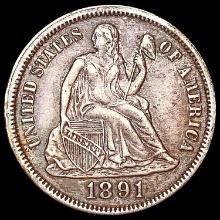 1891 Seated Liberty Dime CLOSELY UNCIRCULATED