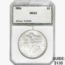 1886 Morgan Silver Dollar Hallmark MS62