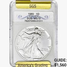 1989 Silver Eagle SGS MS70