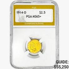 1914-D $2.50 Gold Quarter Eagle PGA MS65+