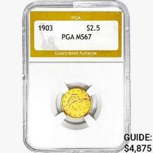 1903 $2.50 Gold Quarter Eagle PGA MS67