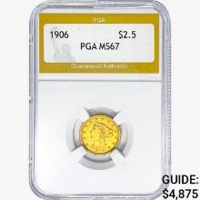 1906 $2.50 Gold Quarter Eagle PGA MS67