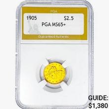 1905 $2.50 Gold Quarter Eagle PGA MS65+