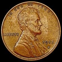 1913-S Wheat Cent CLOSELY UNCIRCULATED