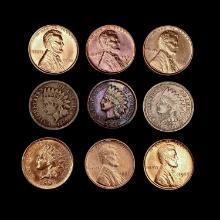 [9] Varied US Cents [1860, 1891, 1898, 1901, 1925-