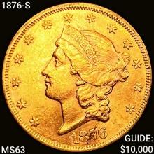 1876-S $20 Gold Double Eagle UNCIRCULATED