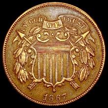 1867 Two Cent Piece CLOSELY UNCIRCULATED
