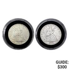 1858, 1861 Pair of Seated Liberty Half Dollars [2