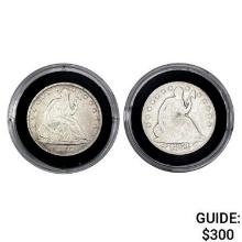 1854, 1877 Pair of Seated Liberty Half Dollars [2