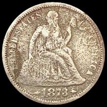 1873 Seated Liberty Dime LIGHTLY CIRCULATED