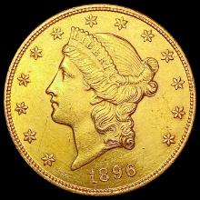 1896 $20 Gold Double Eagle CHOICE AU