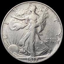 1917-S Walking Liberty Half Dollar CLOSELY UNCIRCU