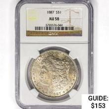 1887 Morgan Silver Dollar NGC AU58
