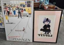 2 Vintage Danish Tourism Art Posters