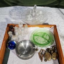 Tray Lot Of Collectible Glass And Metal Works