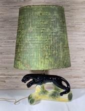 Great 1950's Ceramic TV Panther Lamp with Orig. Shade