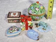 Herend, Tiffany & Co, and Wedgwood Trinket Boxes and Mini-Figures