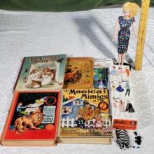 Lot Of 4 Children Books And 1959 Barbie In Original Box And Clothes