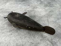 Folk Art Wood Catfish Fish Spearing Decoy