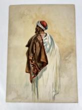 Victorian Orientalist Watercolor Painting