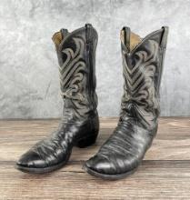 El Rey Tony Lama Ostrich Cowboy Boots Size 12