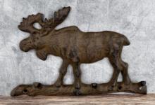 Cast Iron Moose Wall Sculpture