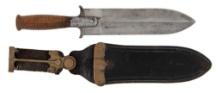 Rare Pattern 1880 Iron Guard Hunting Knife With Original Varney Scabbard