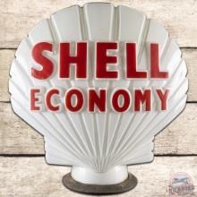 Shell Economy OPC Milk Glass Gas Pump Globe