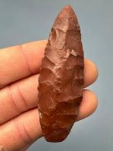 Red Jasper Agate Basin Paleo Point, Found in Southeastern PA, 1/4" of Tip and Base Restored, x1 smal