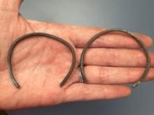 Pair of Brass Iroquoian Bracelets, Largest is 2 1/2", Found in New York