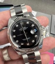 Rolex OysterPerpetual Datejust 41mm Black Dial w/Factory Diamonds Comes with Box & Papers