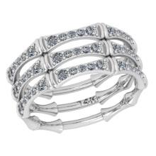 1.00 Ctw Si2/i1 Diamond 14K White Gold Men's Wedding Ring