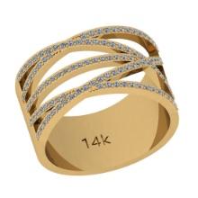 0.84 Ctw Si2/i1 Diamond 14K Yellow Gold Men's Band Ring