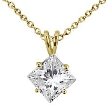 1.50ct. Princess-Cut Diamond Solitaire Pendant in 18k Yellow Gold (I, SI2-SI3)