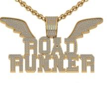 3.80 Ctw Si2/i1 Diamond 14K Yellow Gold Road Runner Necklace