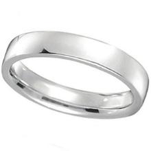 platinum Wedding Ring Low Dome Comfort Fit 4 mm