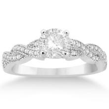 Infinity Twisted Diamond Engagement Ring 14k White Gold 1.25ctw