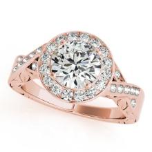 Certified 1.30 Ctw SI2/I1 Diamond 14K Rose Gold Engagement Ring
