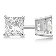 1.00ctw. Princess Diamond Stud Earrings Platinum J-K, SI1-SI2