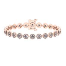 8.84 Ctw SI2/I1 Diamond Ladies Fashion 18K Rose Gold Tennis Bracelet
