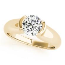 Certified 0.90 Ctw SI2/I1 Diamond 14K Yellow Gold Solitaire Ring