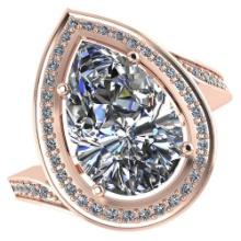 VS/SI1 Certified 1.60 CTW Pear Diamond 14K Rose Gold Ring