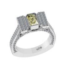 2.31 ctw GIA Certified Fancy Brown Yellow and white Diamond 14K White Gold Engagement Ring