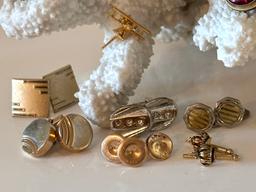 Variety of Vintage Tie Clips and Cuff Links