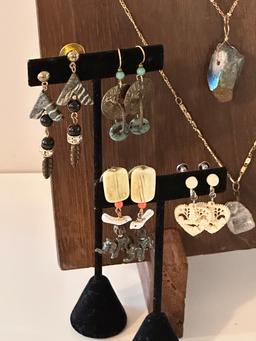 Assortment of Women's Vintage Stone Fashion Necklaces and Earrings
